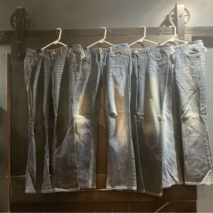 Bundle of 4 Express Brand Women’s Boot Cut Stylish Denim Jeans - Size 4 Short